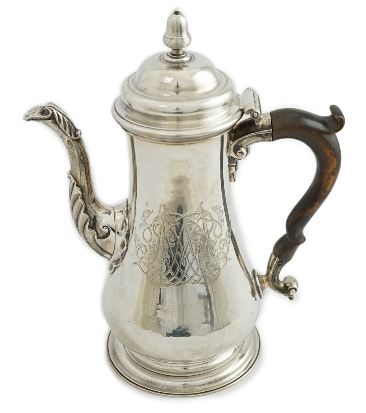 A George II silver coffee pot, by Thomas Whipham